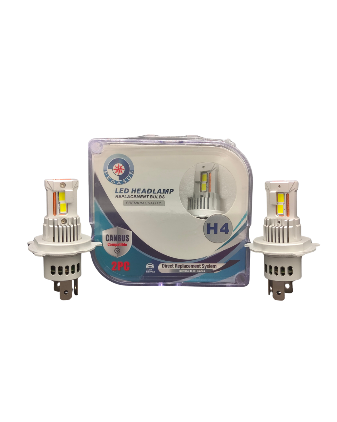 Pegasus Direct Fit H4 LED Bulbs 12/24V 6500K White